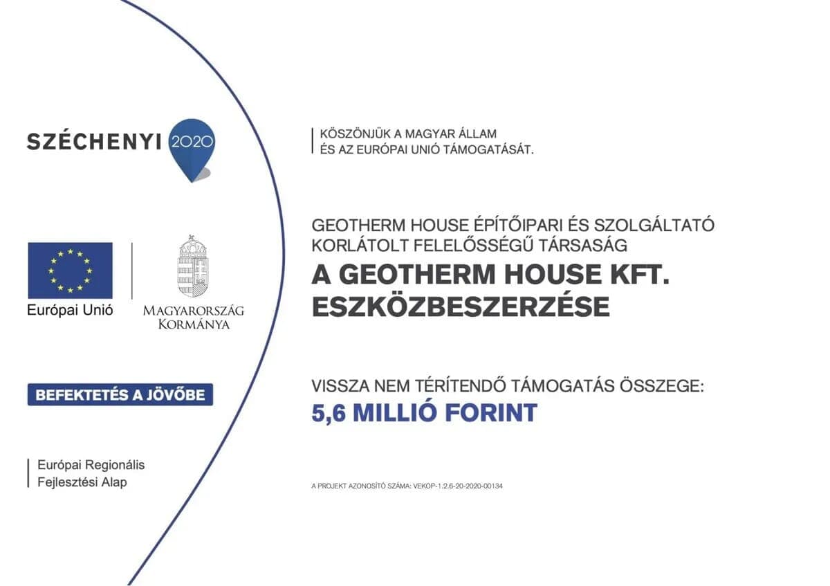 Széchenyi 2020 pályázat – Geotherm House Kft.